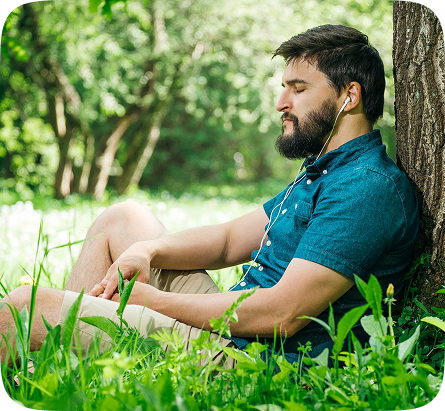 Man meditating
